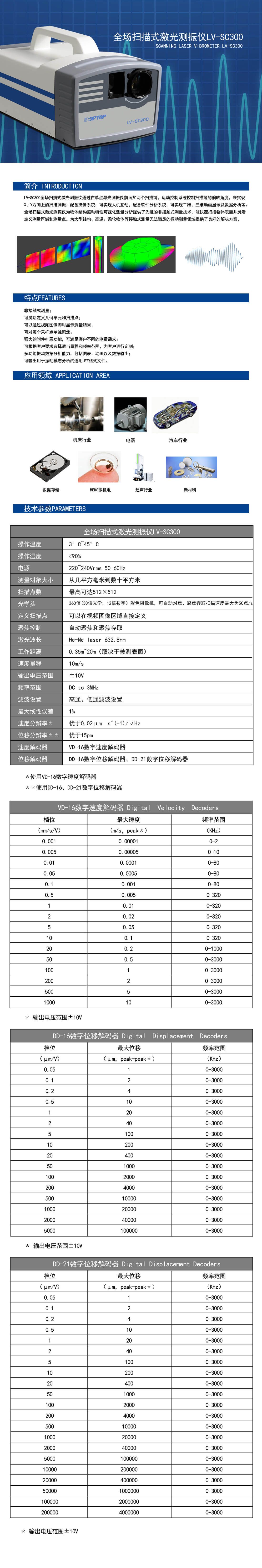 全場掃描式激光測振儀LV-SC300